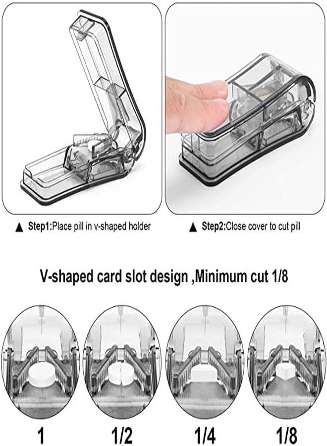 YEKDA Pill Cutter with Storage,Small Pill Cutter, Pill Splitter for Small or Large Pills and Vitamins Tablets, Portable Pretty Pill Crusher for Pocket or Purse(PackOf 1, Multi Color) (Pill Cutter) - Image 2